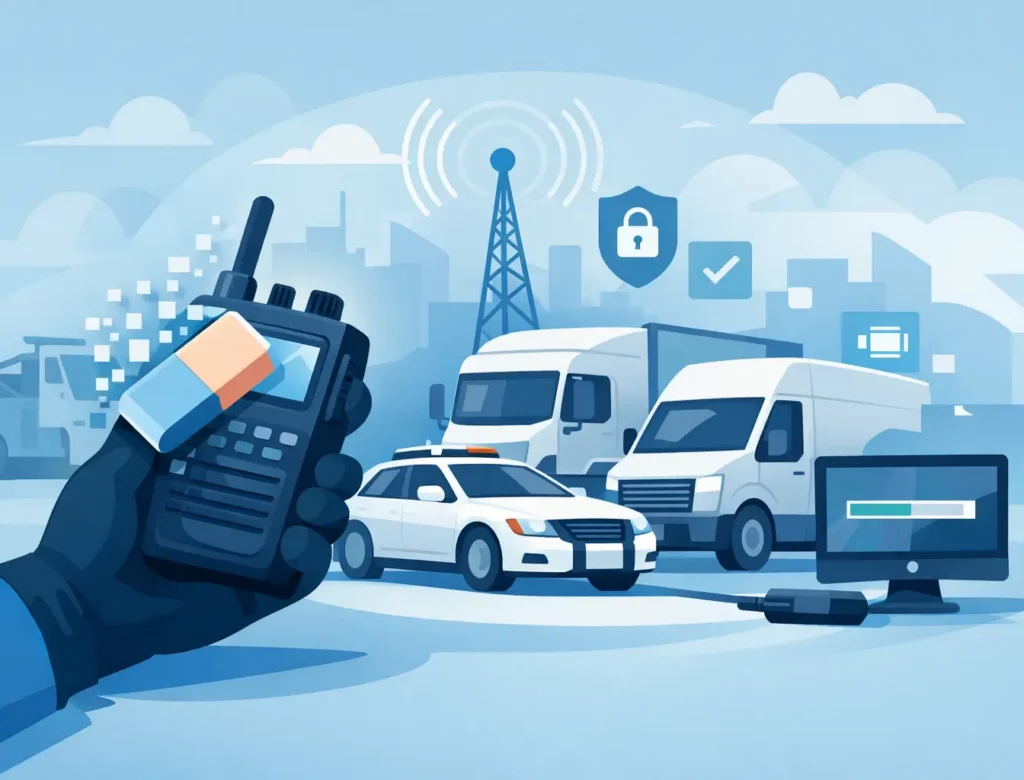 Certified Radio Data Wiping for Retired Fleets